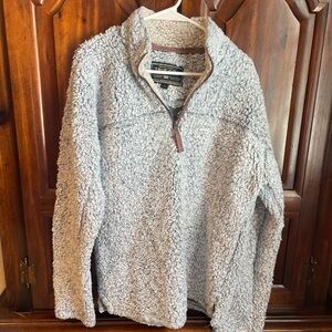 True Grit Women's Gray/blue Sherpa Zip-Up Jacket